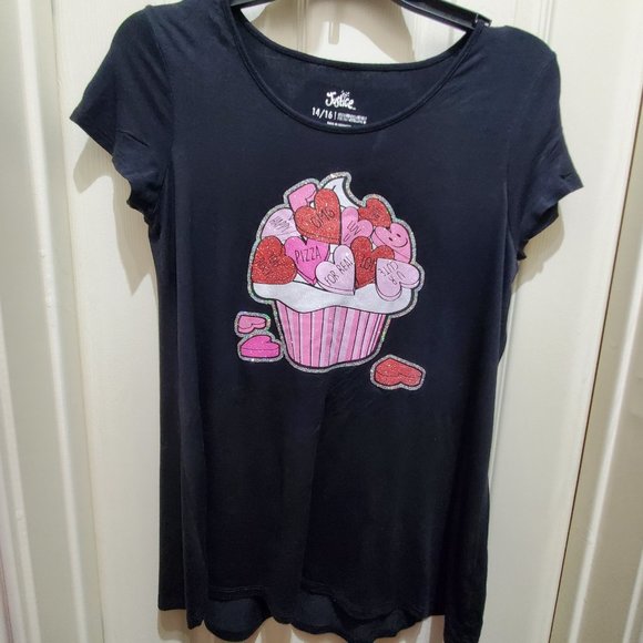 JUSTICE Set of 2 Girls Black Lightweight Crew Neck Tee Shirts - Picture 8 of 14